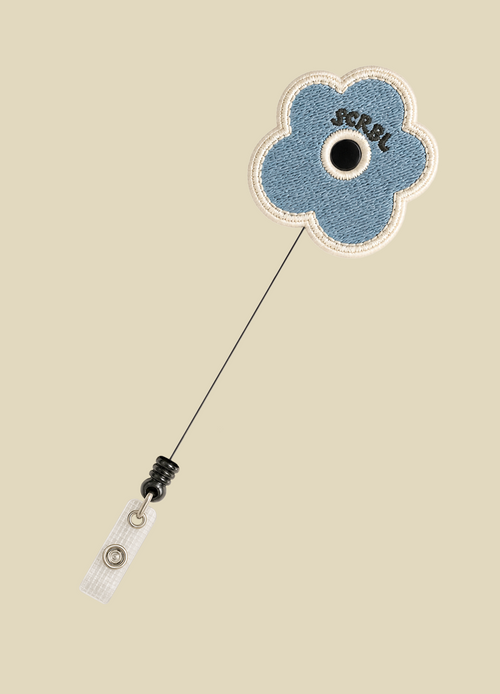 Blue Flower Badge Reel
