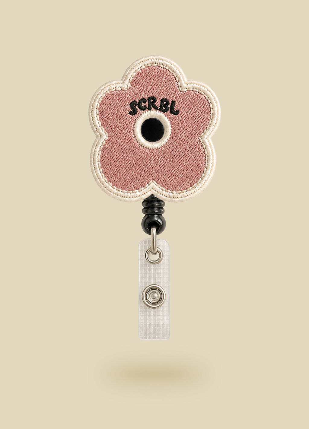 Pink Flower Badge Reel