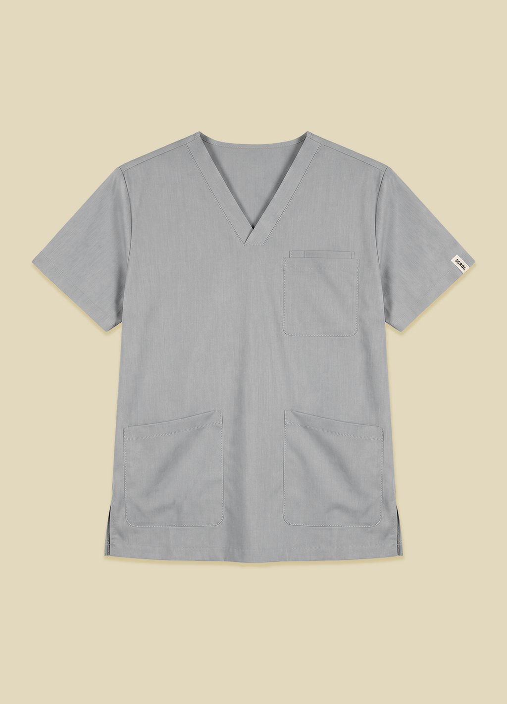 Smudged Gray Men's Scrub Top